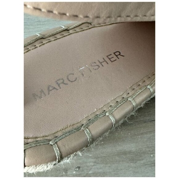 Marc Fisher Senton Suede Espadrille Studded Tan Wedges Sandals Size 7.5 - Picture 11 of 14